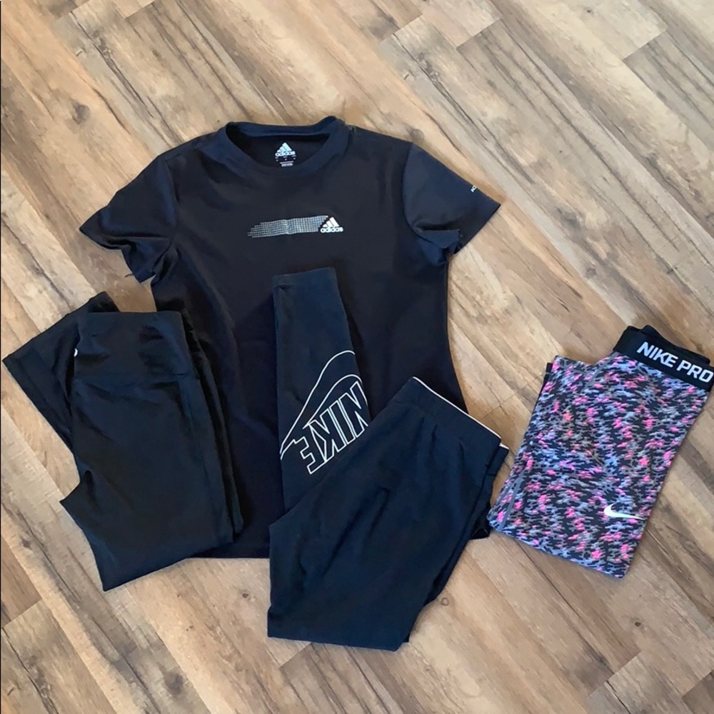 Lot of women’s fitness clothes! Adidas and Nike